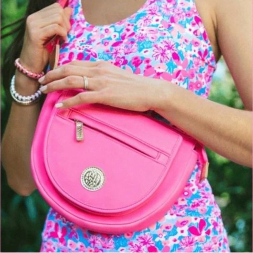 NWT Lilly Pulitzer Aura Pink Neoprene Crossbody Bag - Picture 4 of 14